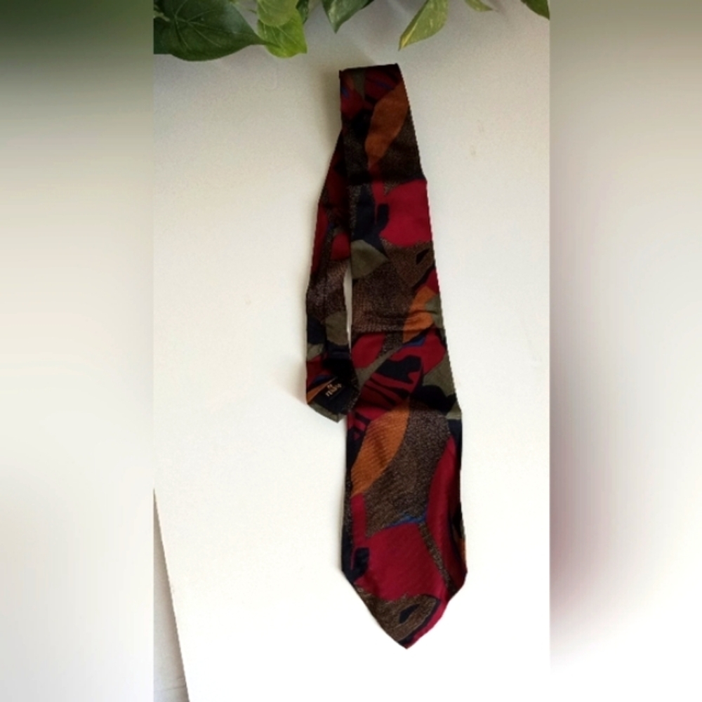 Fendi Abstract Patterns Handmade Silk Tie- VTG